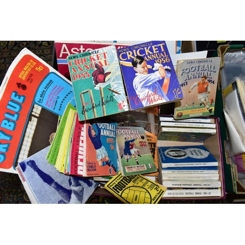 582 - A QUANTITY OF FOOTBALL AND CRICKET RELATED EPHEMERA, to include 1950's and 1960's News Chronicle, Ne... 