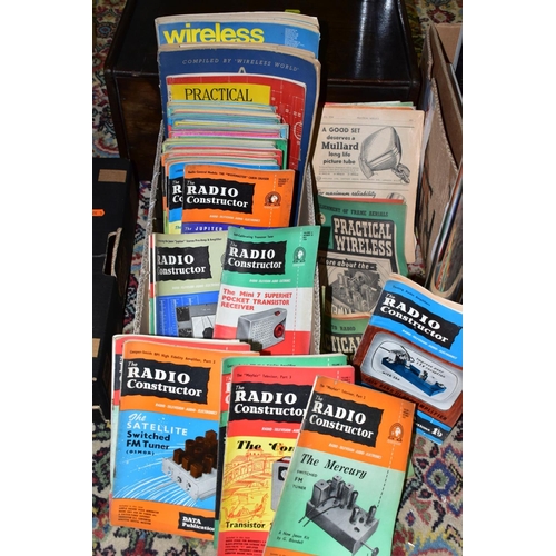 594 - A BOX OF 1950'S AND 1960'S PRACTICAL WIRELESS AND THE RADIO CONSTRUCTOR MAGAZINES, other magazine ti... 