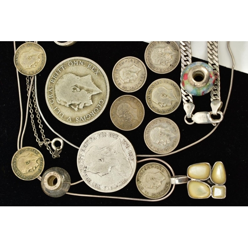 64 - AN ASSORTED SELECTION OF JEWELLERY AND ITEMS, to include a silver A.R.P. Button medal, hallmarked Lo... 