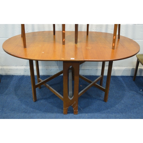 1291 - A JENTIQUE TEAK GATE LEG TABLE, open length 155cm x closed length 27cm x depth 208cm x height 74cm a... 