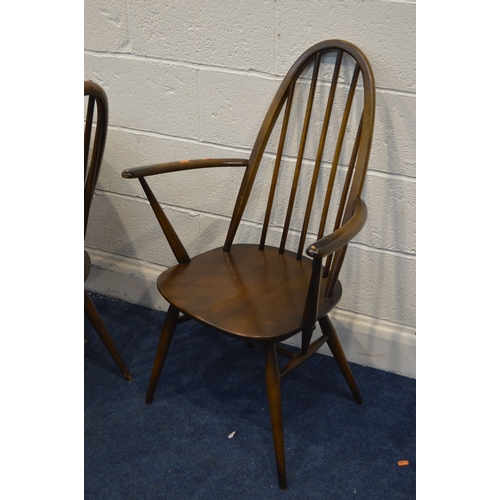 1293 - A DARK ERCOL MODEL 477 DROP LEAF TABLE, open length 124cm x closed length 63cm x depth 113cm x heigh... 