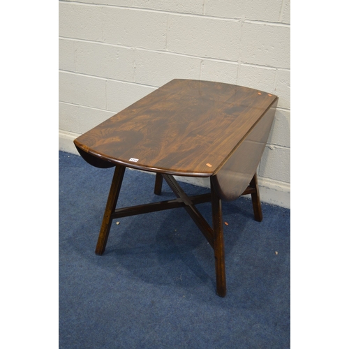 1293 - A DARK ERCOL MODEL 477 DROP LEAF TABLE, open length 124cm x closed length 63cm x depth 113cm x heigh... 