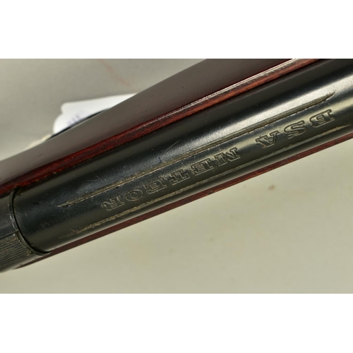 279 - A .22'' B.S.A. METEOR MK IV AIR RIFLE, serial number TG11797, its action and barrel have a black jap... 