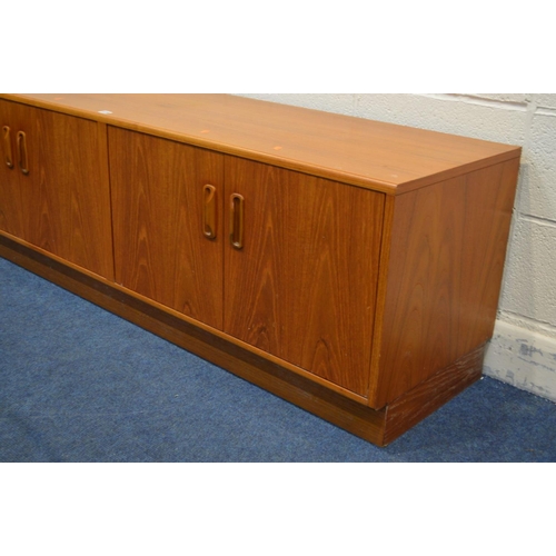 1339 - A LOW G PLAN FRESCO TEAK FOUR DOOR SIDEBOARD, width 162.5cm x depth 46cm x height 54cm (water damage... 