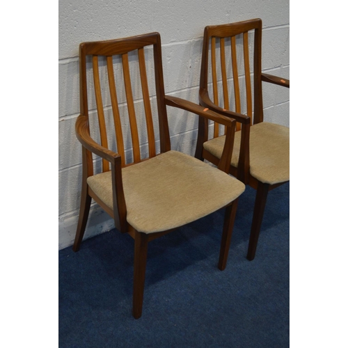 1340 - A PAIR OF G PLAN FRESCO TEAK OPEN ARMCHAIRS