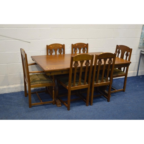 1348 - TIMOTHY HAWKINS FINE FURNITURE, AN OAK ARTS AND CRAFTS STYLE REFECTORY TABLE, width 171cm x depth 98... 