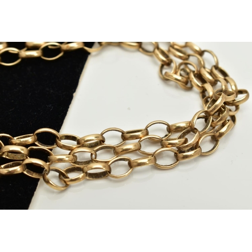 18 - A 9CT GOLD CURB LINK CHAIN, fitted with a lobster claw clasp, hallmarked 9ct gold Birmingham, length... 