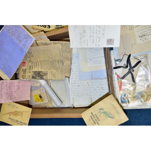 489 - PAPER EPHEMERA, a box containing letters, commercial and legal documents, indentures, etc, early 20t... 