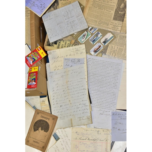 489 - PAPER EPHEMERA, a box containing letters, commercial and legal documents, indentures, etc, early 20t... 