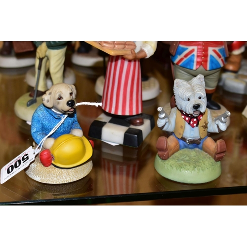 500 - A GROUP OF ROBERT HARROP DESIGNS DOG FIGURES, comprising three collectors club 'Dalmatian Fireman', ... 