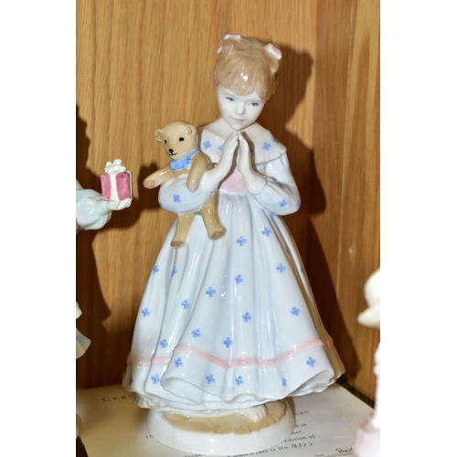 501 - SEVEN COALPORT LIMITED EDITION OF 7500 FIGURES FROM THE FAYE WHITTAKER COLLECTION, comprising 'Ready... 