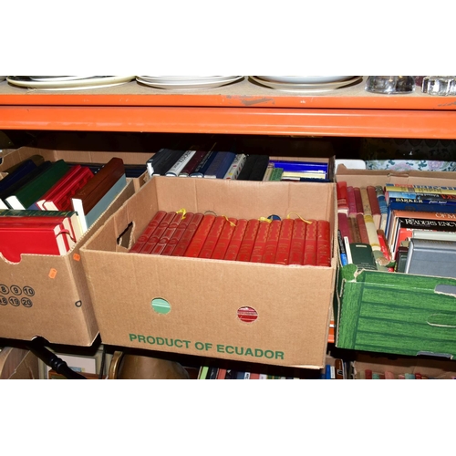 512 - FIVE BOXES OF BOOKS, subjects include Agatha Christie collected works, Nevil Shute Collected Works, ... 