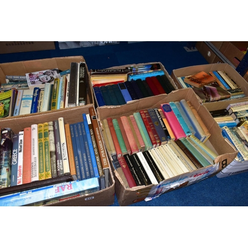 515 - SIX BOXES OF BOOKS, subjects include history, military, autobiographies, 20th century fiction, Reade... 