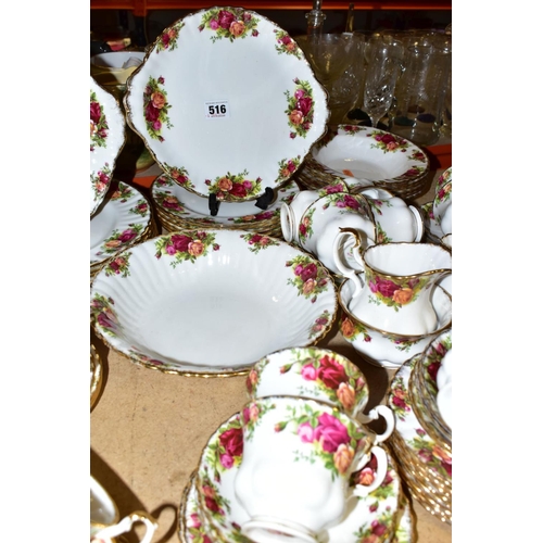 516 - ROYAL ALBERT 'OLD COUNTRY ROSES' TEA/DINNER WARES, comprising six 27cm plates (seconds), six 21cm pl... 