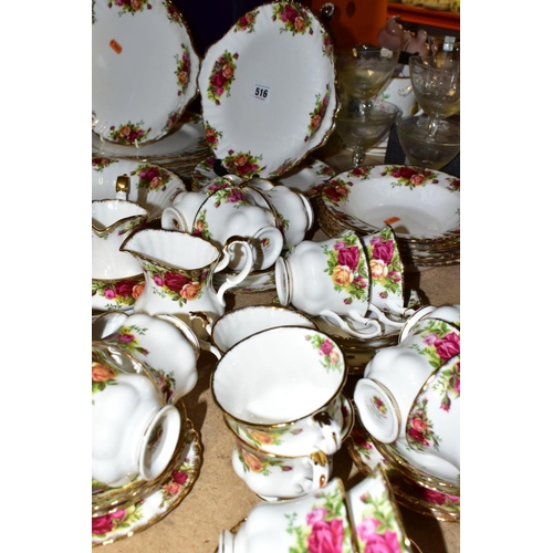 516 - ROYAL ALBERT 'OLD COUNTRY ROSES' TEA/DINNER WARES, comprising six 27cm plates (seconds), six 21cm pl... 