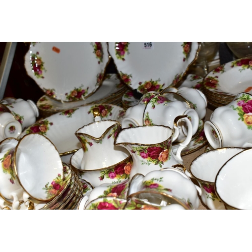 516 - ROYAL ALBERT 'OLD COUNTRY ROSES' TEA/DINNER WARES, comprising six 27cm plates (seconds), six 21cm pl... 