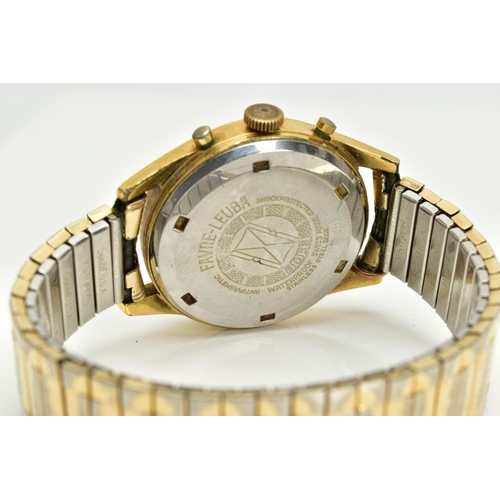 33 - A GENTS 'FAVRE-LEUBA' GENEVE WRISTWATCH, gold tone dial, baton markers, gold tone hands, two subsidi... 