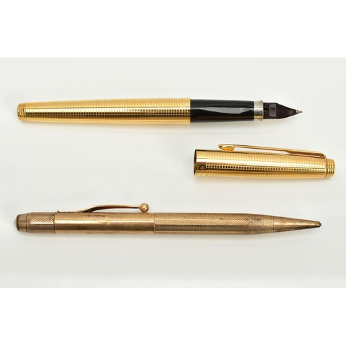 42 - A PARKER '75' 14CT ROLLED GOLD CICELE FOUNTAIN PEN, in almost mint condition, and a rolled gold vint... 