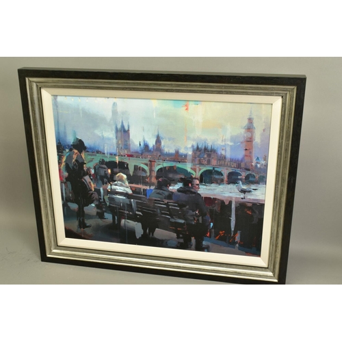 309 - CHRISTIAN HOOK (BRITISH 1971) 'EMBANKMENT', a limited edition print of a London cityscape, 19/195, s... 