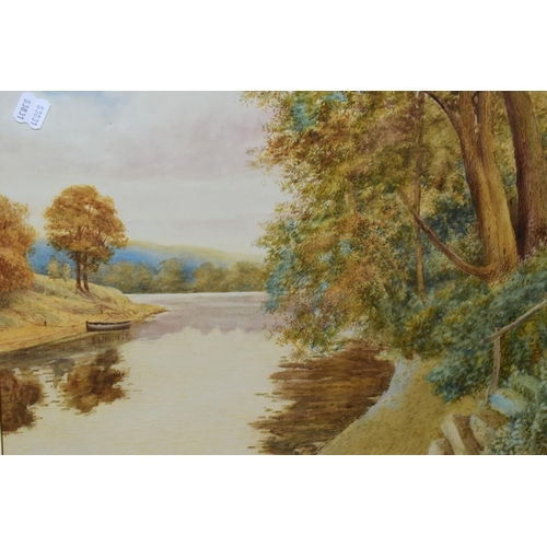 341 - FIVE WATERCOLOUR PAINTINGS, comprising three Archibald Jones landscapes, signed and dated 1912, moun... 