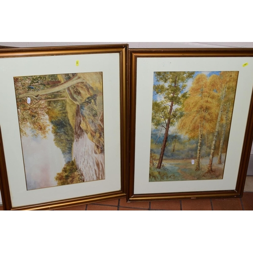 341 - FIVE WATERCOLOUR PAINTINGS, comprising three Archibald Jones landscapes, signed and dated 1912, moun... 