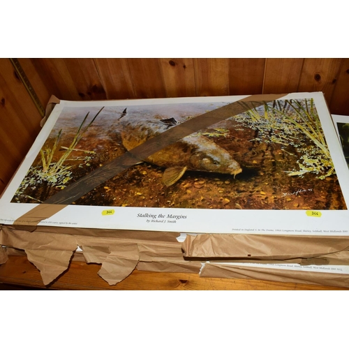 344 - SEVERAL HUNDRED FISH THEMED PRINTS, to include 'British Record Barbel' by Garry Cartwright, with app... 