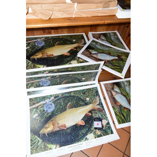 344 - SEVERAL HUNDRED FISH THEMED PRINTS, to include 'British Record Barbel' by Garry Cartwright, with app... 