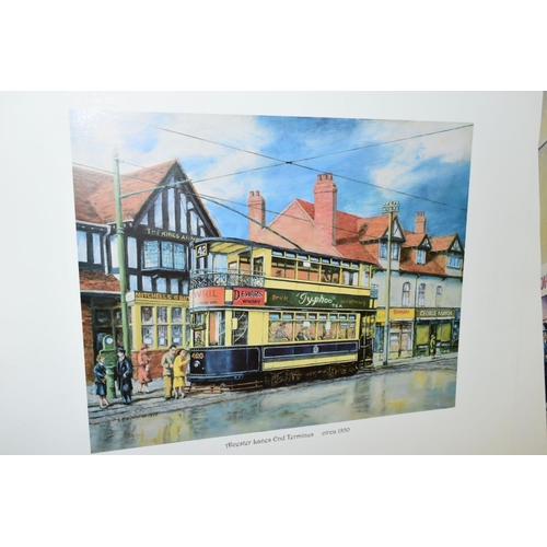 352 - SEVERAL HUNDRED PRINTS OF NOSTALGIC BIRMINGHAM SCENES with Trams and Trains, artists Robert K Calver... 