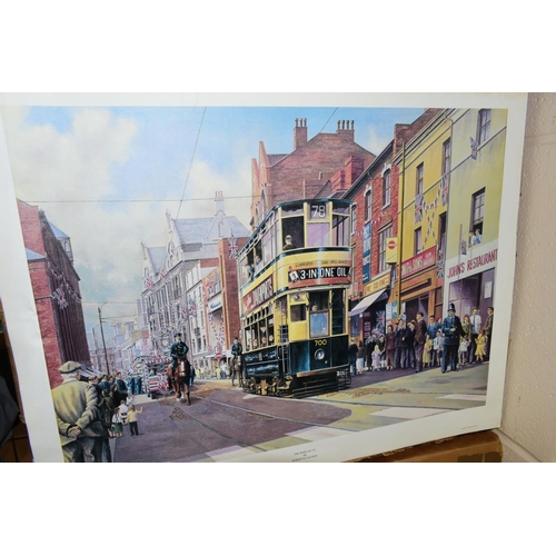 352 - SEVERAL HUNDRED PRINTS OF NOSTALGIC BIRMINGHAM SCENES with Trams and Trains, artists Robert K Calver... 