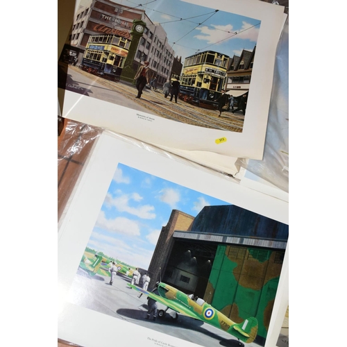 353 - SEVERAL HUNDRED PRINTS OF NOSTALGIC BIRMINGHAM SCENES, depicting a Spitfire at Castle Bromwich, tram... 