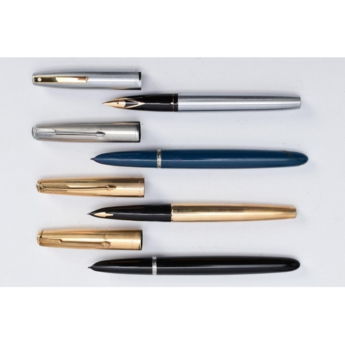 37 - A QUANTITY OF PARKER PENS, A SHEAFFER FOUNTAIN PEN, LIGHTERS etc, to include a rolled gold Parker '6... 