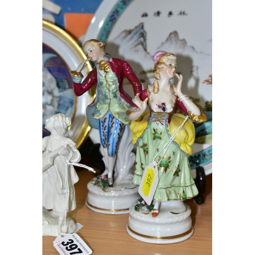 397 - A COLLECTION OF FIGURINES, PRINTED EPHEMERA, etc, including theatre programme, sheet music, modern C... 