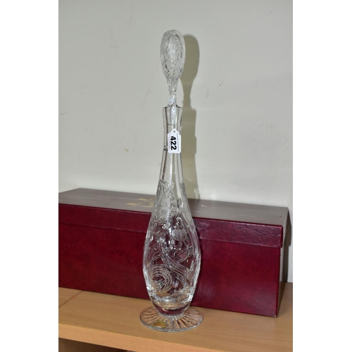 422 - A BOXED ROYAL BRIERLEY HERITAGE COLLECTION LIMITED EDITION TULIP DECANTER AND STOPPER, no 3/100, wit... 