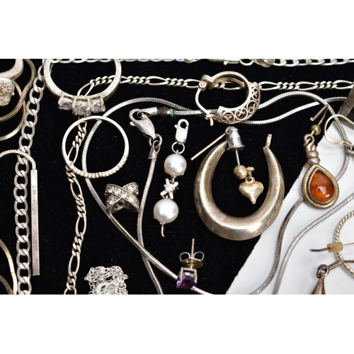 74 - A SELECTION OF WHITE METAL JEWELLERY, to include pieces such as a pair of silver cufflinks each of a... 