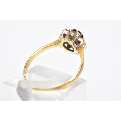 25 - AN 18CT GOLD DIAMOND ROUND CLUSTER RING, estimated round brilliant and eight cut diamond weight 0.30... 