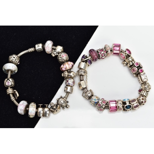 3 - A PANDORA CHARM BRACELET AND ONE OTHER, the Pandora bracelet fitted with sixteen charms in forms suc... 