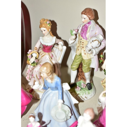 458 - A GROUP OF FOURTEEN FIGURAL ORNAMENTS/BUSTS, including Coalport Wintertime, Ladies of Fashion Alison... 