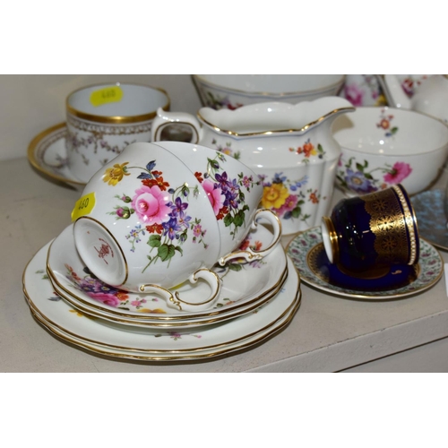 460 - A SMALL QUANTITY OF ROYAL CROWN DERBY 'DERBY POSIES' TEA WARES, comprising a cream jug, a milk jug, ... 