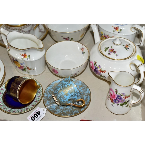 460 - A SMALL QUANTITY OF ROYAL CROWN DERBY 'DERBY POSIES' TEA WARES, comprising a cream jug, a milk jug, ... 