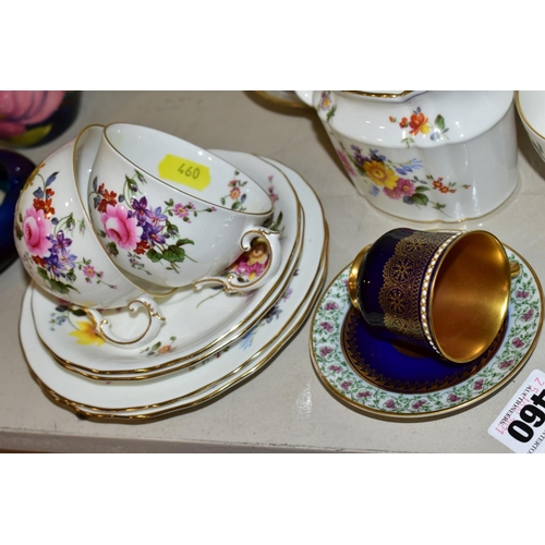 460 - A SMALL QUANTITY OF ROYAL CROWN DERBY 'DERBY POSIES' TEA WARES, comprising a cream jug, a milk jug, ... 