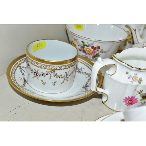 460 - A SMALL QUANTITY OF ROYAL CROWN DERBY 'DERBY POSIES' TEA WARES, comprising a cream jug, a milk jug, ... 