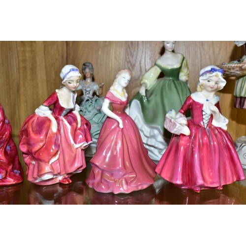 474 - FIGURINES, comprising Royal Doulton Gift of Love HN3427, Fair Lady HN2193, Lavinia HN1955, Goody Two... 