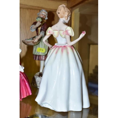 474 - FIGURINES, comprising Royal Doulton Gift of Love HN3427, Fair Lady HN2193, Lavinia HN1955, Goody Two... 