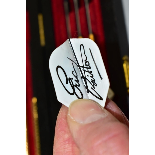 478 - A SET OF ERIC BRISTOW 'THE CRAFTY COCKNEY' GOLD PLATED TUNGSTEN BARREL DARTS, from a limited edition... 