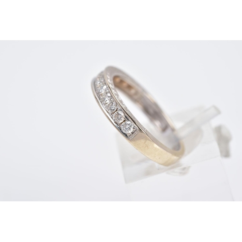 5 - AN 18CT WHITE GOLD DIAMOND HALF ETERNITY RING, designed with a row of round brilliant cut diamonds, ... 