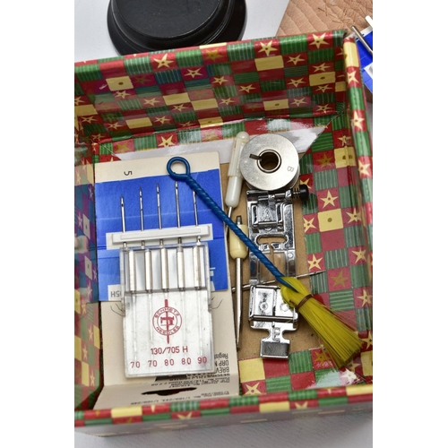 53 - A SELECTION OF MISCELLANEOUS ITEMS, to include a small box containing sewing materials such as needl... 