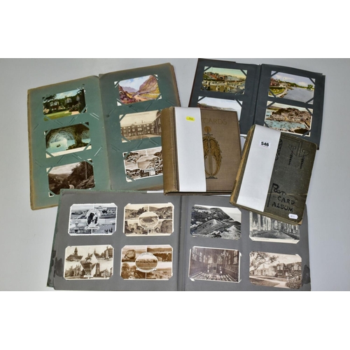 546 - POSTCARDS, five albums containing five hundred and twenty miscellaneous postcards featuring topograp... 