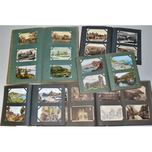 546 - POSTCARDS, five albums containing five hundred and twenty miscellaneous postcards featuring topograp... 