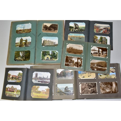 546 - POSTCARDS, five albums containing five hundred and twenty miscellaneous postcards featuring topograp... 