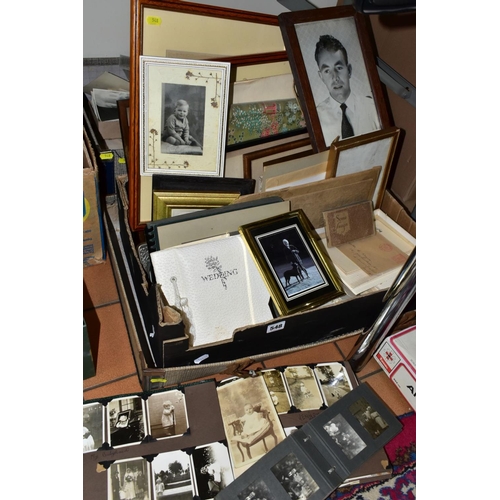 548 - PHOTOGRAPHS, a very large collection of family photographs (some framed) in one box and a suitcase, ... 